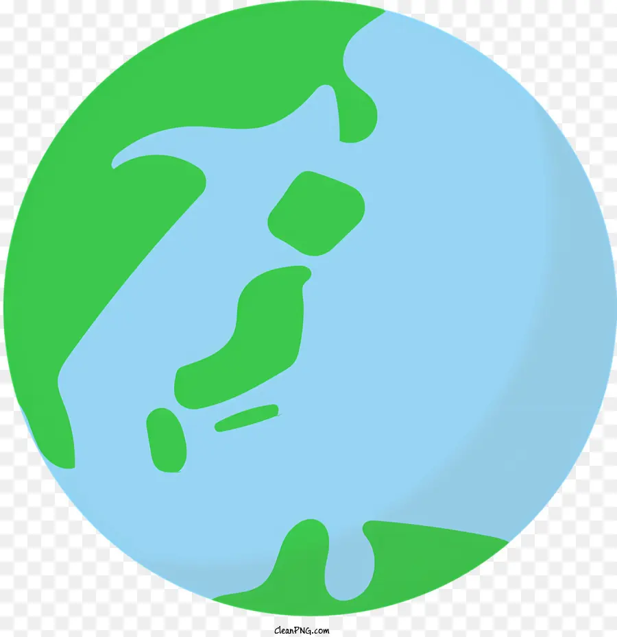Weltkarte - Cartoon Weltkarte mit blauen und grünen Kontinenten