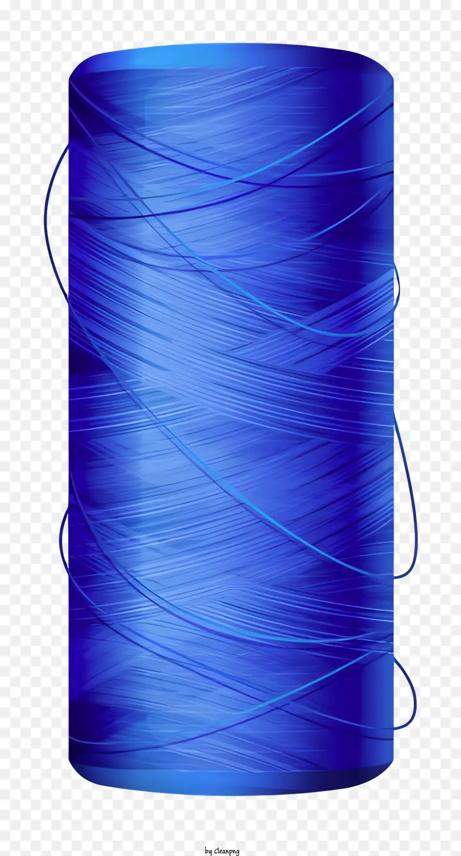 Icon Blue Spool der Gewindespule aus Fadenblau -Faden -Plastikspulen - Blauer Fadenspule auf glänzendem schwarzem Hintergrund
