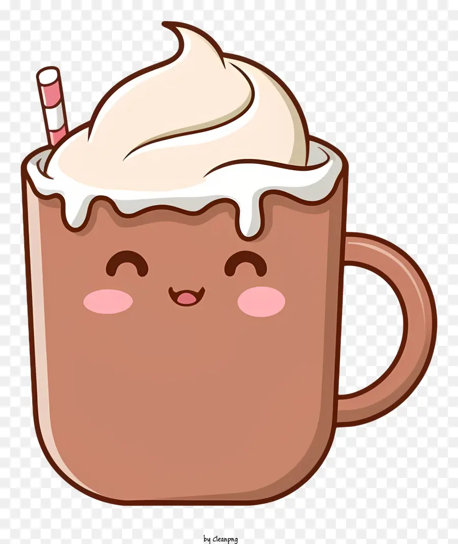 cartoon cartoon chocolate cup cute smile whipped cream mug shape