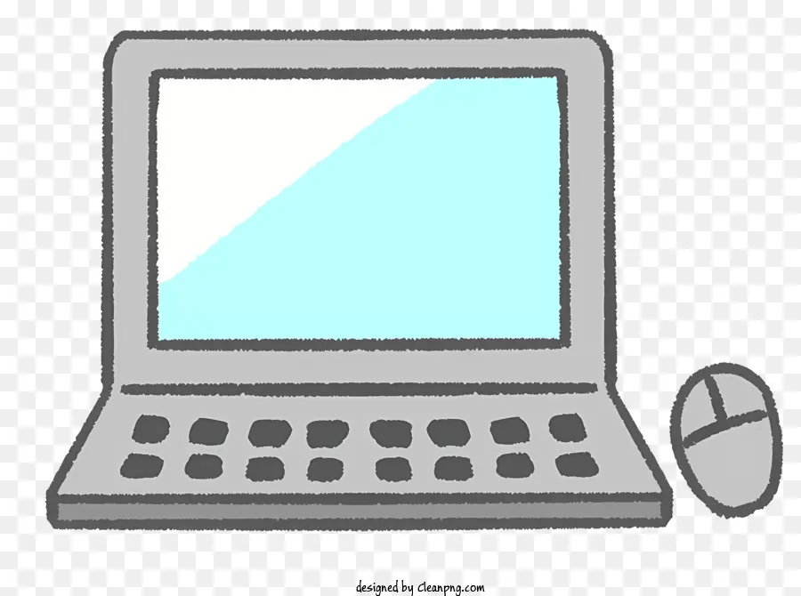 Màn hình bàn máy tính xách tay biểu tượng - Minh họa màu đen và trắng của máy tính trên bàn