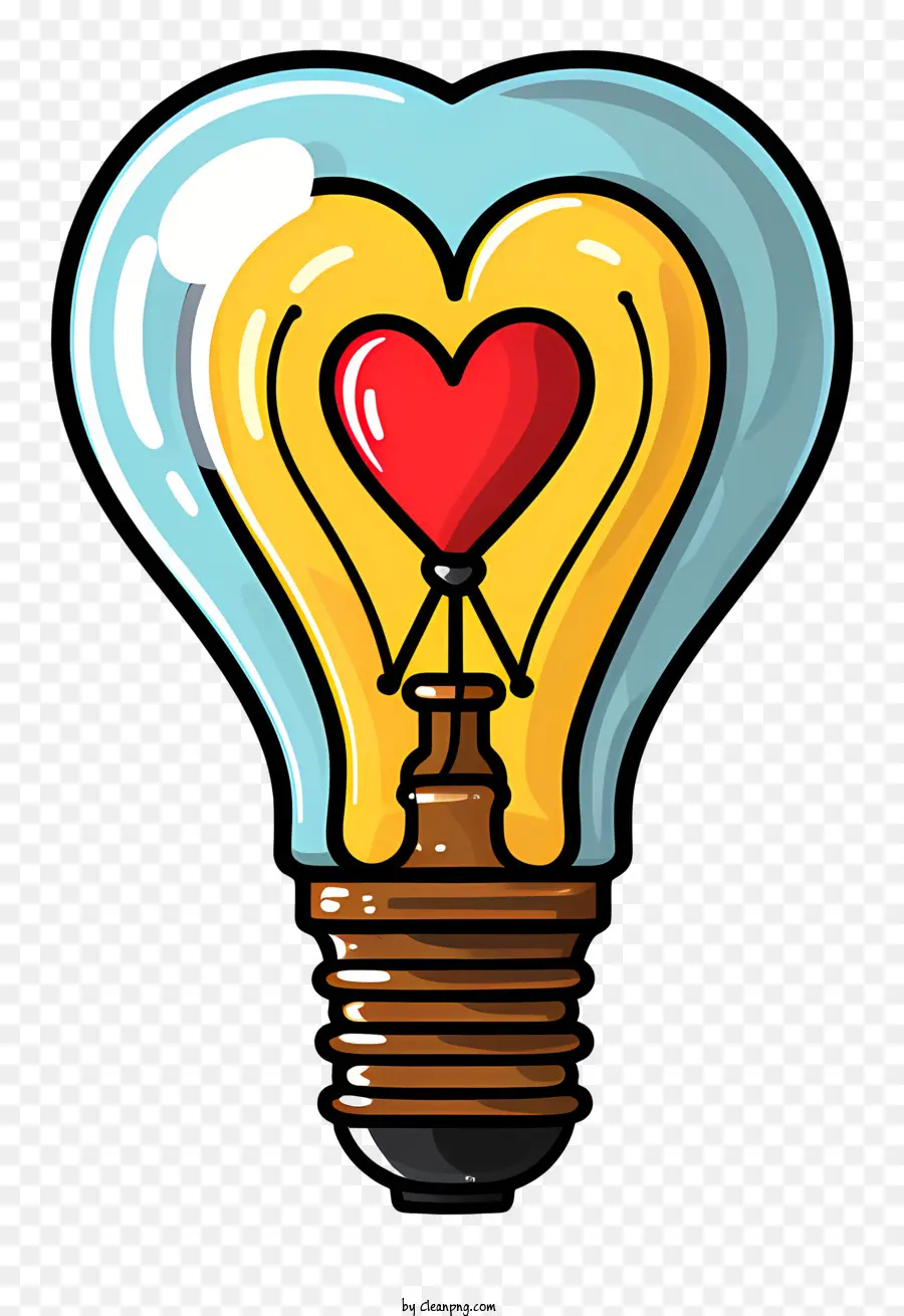 Glühbirne - Herzförmige Glühbirne symbolisiert Liebe und Zuneigung