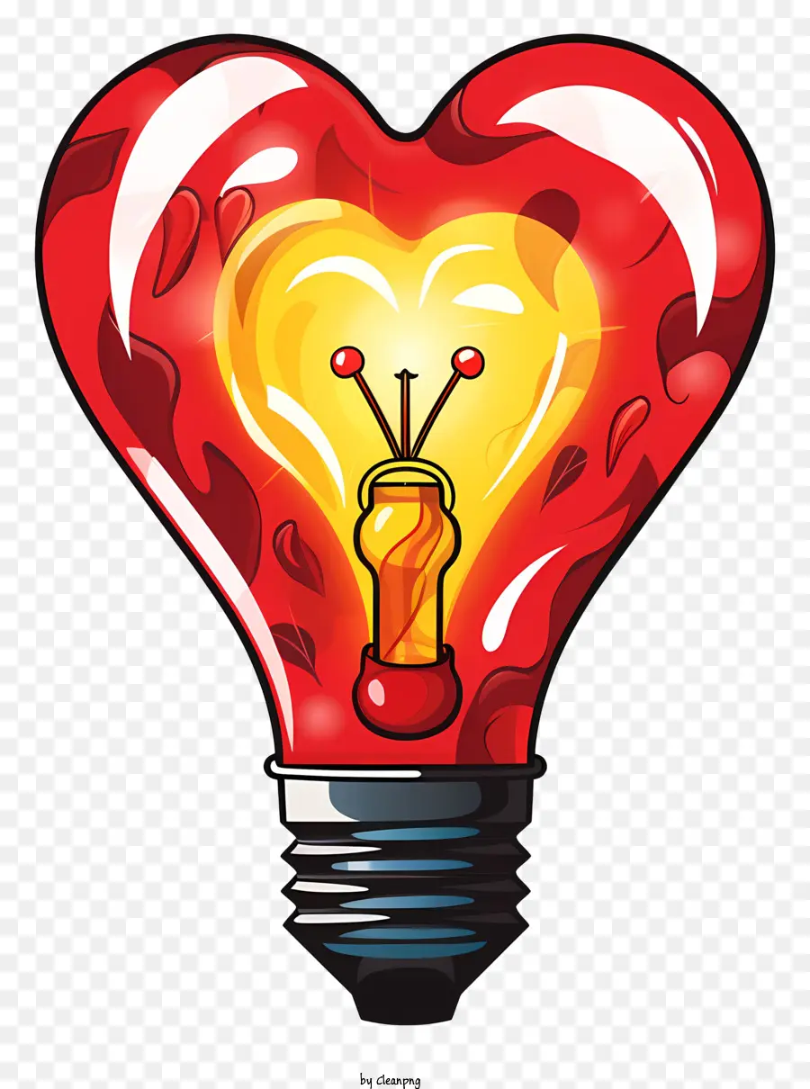 lampadina - Lampadina a forma di cuore rosso in contenitore