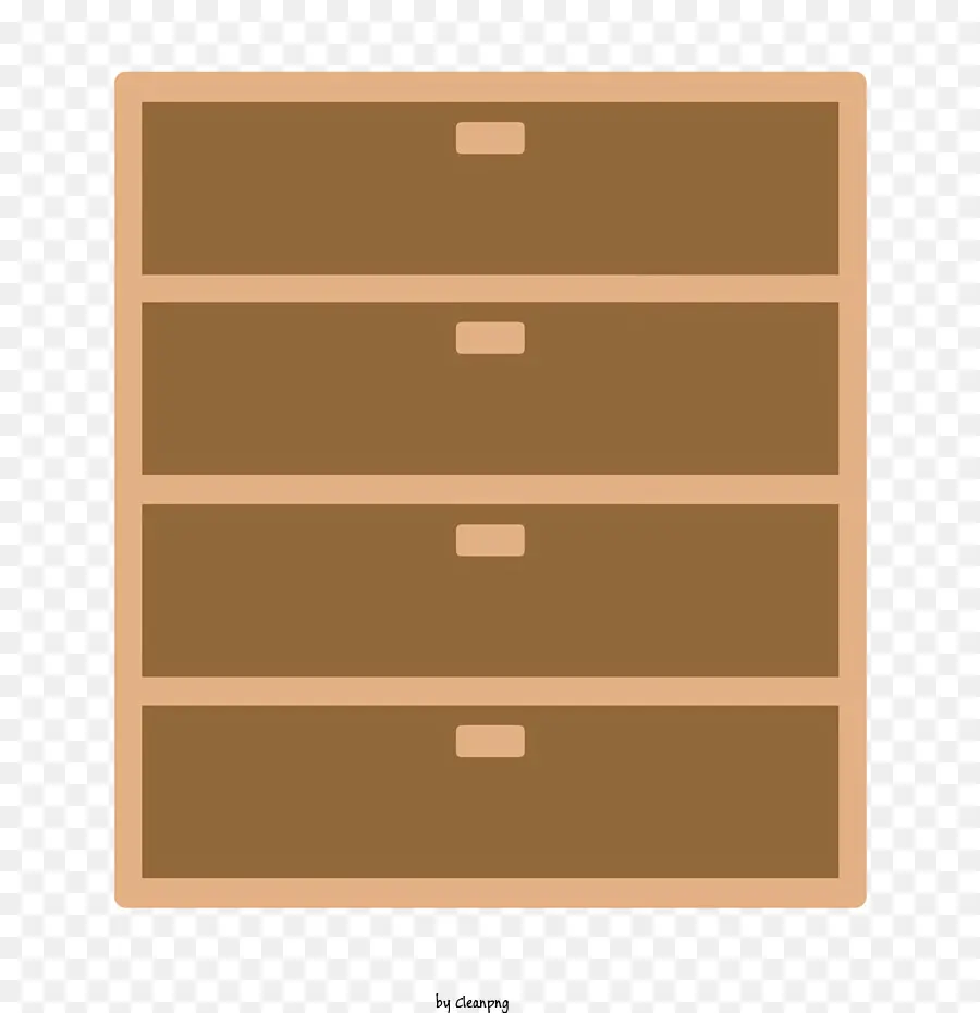 icona cassettiera dei cassetti a tre cassetti cassetti in legno leggera Finitura marrone - Prontola cassa di legno rettangolare con tre cassetti