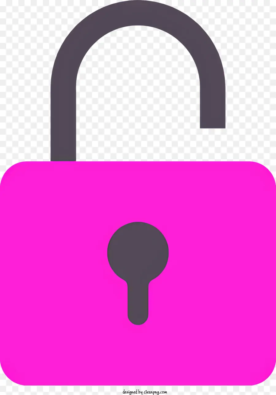 Icon Pink Lock Silber Schlüsselloch Horizontales Schließloch nach rechts - Rosa Schloss mit Silberschlüsselloch in gutem Zustand