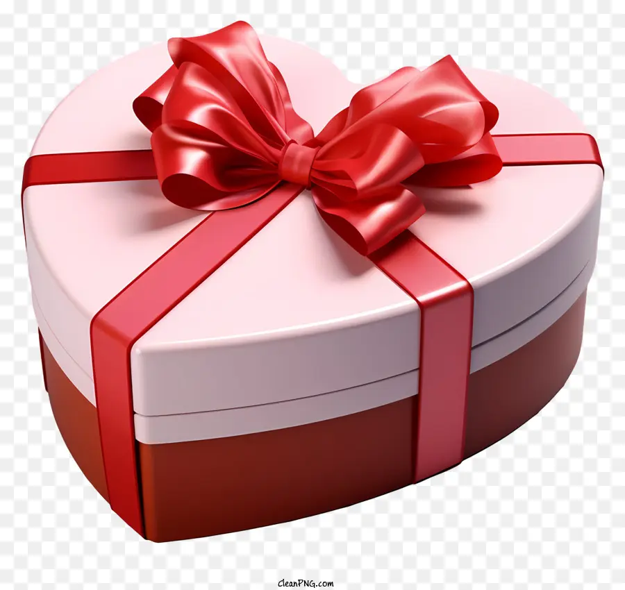 Geschenkbox - Herzförmige Box mit roten und weißen Farben