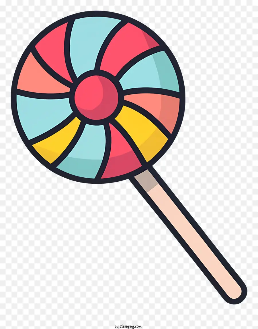 Hoạt hình Lollipop ngọt ngào đối xử màu kẹo me - Lollipop đầy màu sắc với thiết kế xoáy trên gậy