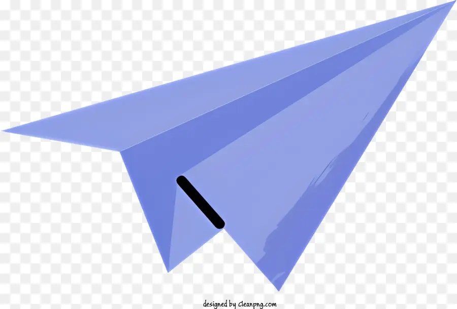 papierflieger - Blaues Metallpapierflugzeug mit gefalteten Flügeln