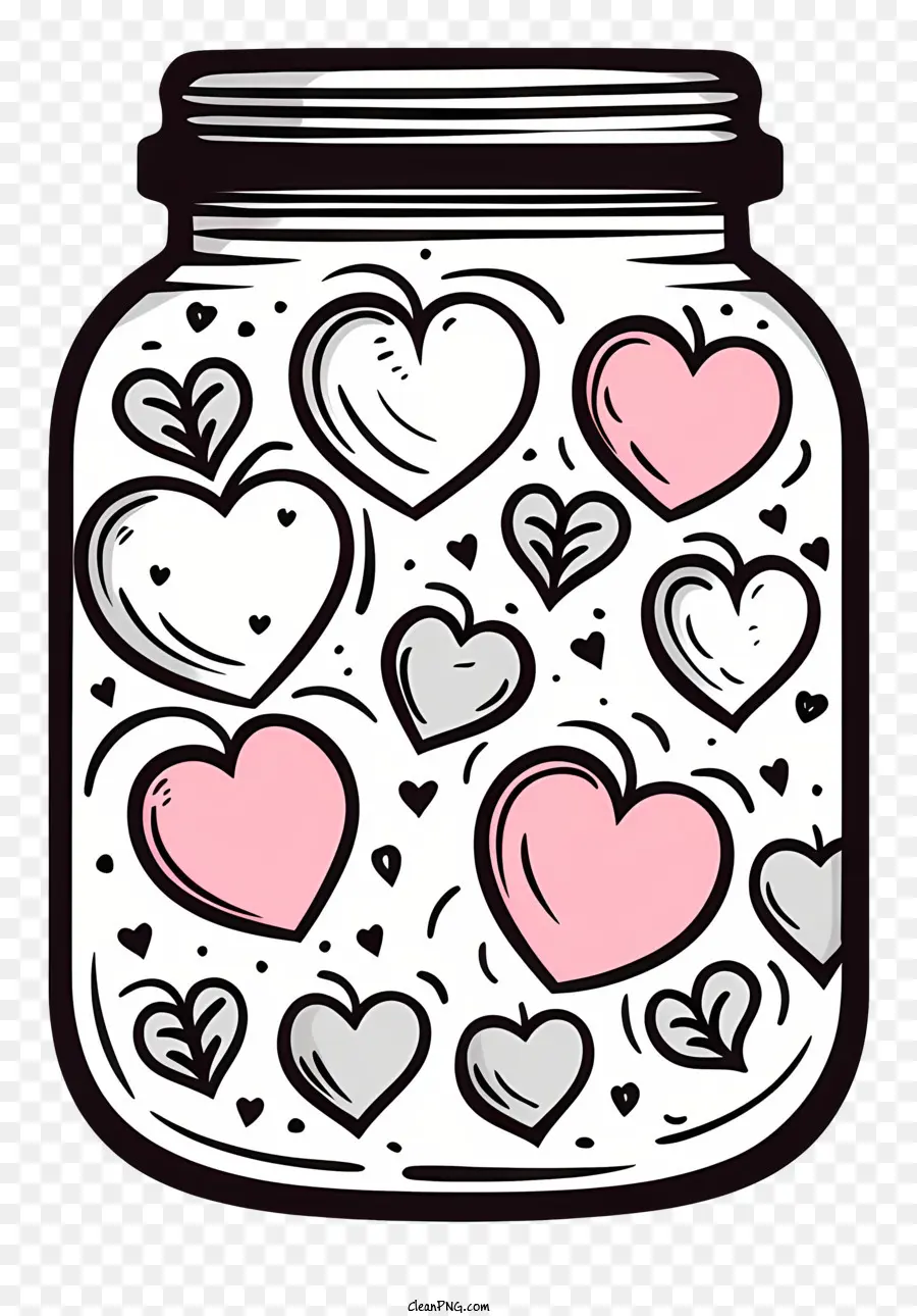 Mason Jar Herzförmiges Glas mit Herzen Herzdekorationen Valentinstag Geschenk - Glas gefüllt mit herzförmigen Objekten