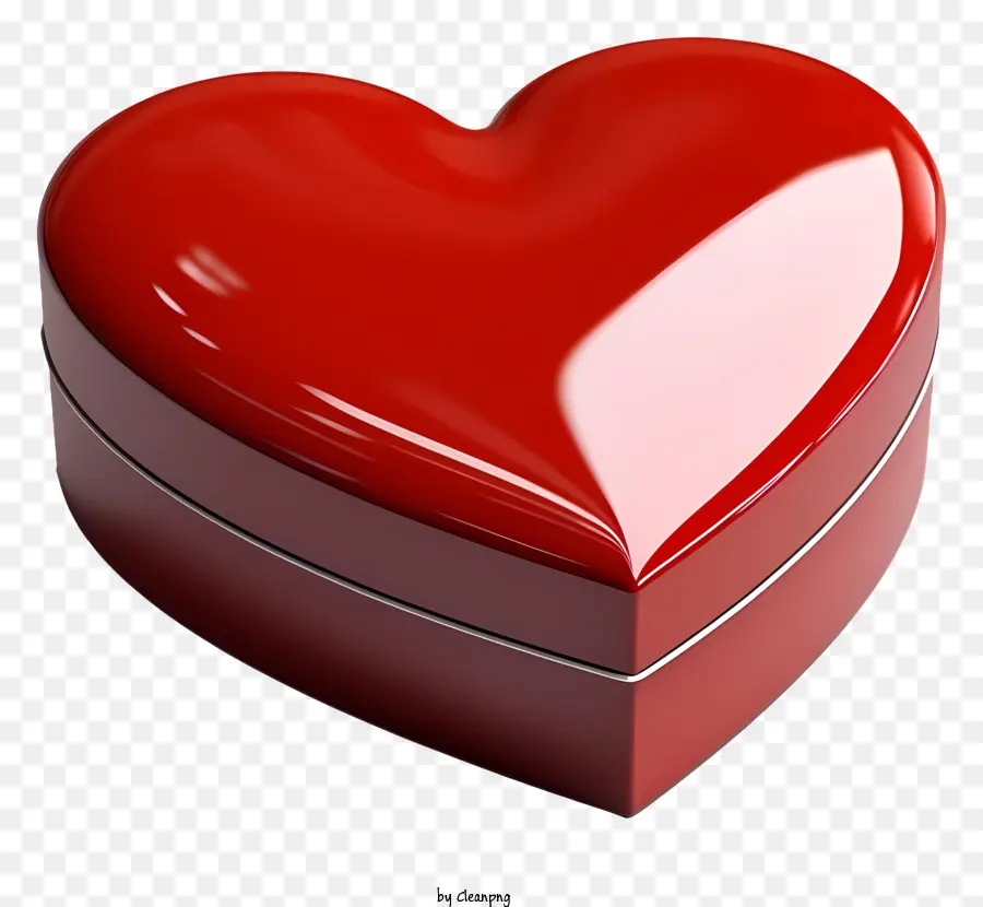 scatola regalo - Scatola rossa a forma di cuore con fascia d'oro