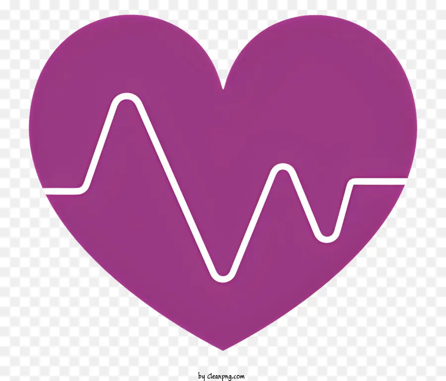 simbolo di cuore - Simbolo del cuore viola con linea d'onda all'interno