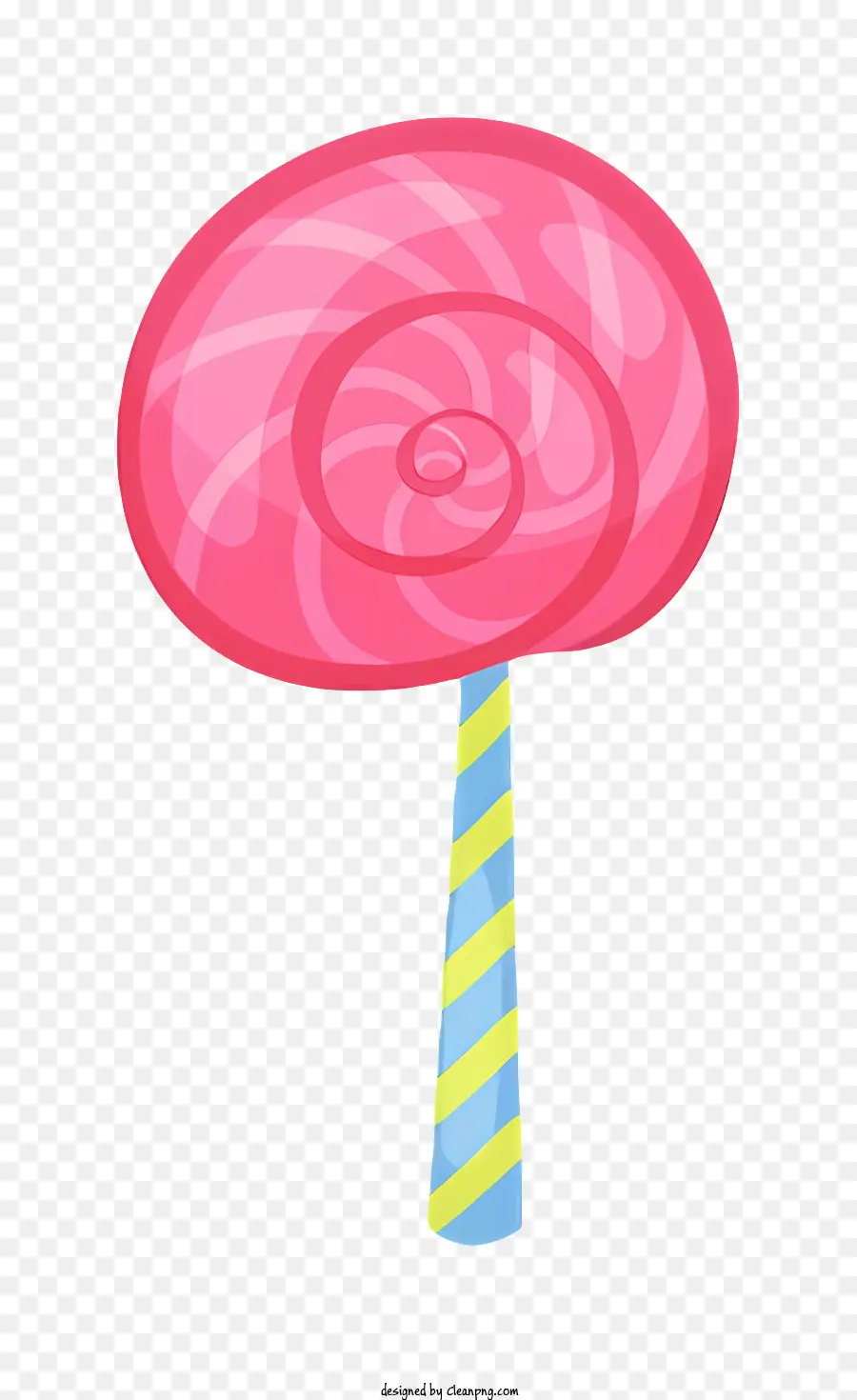 Hoạt hình màu hồng kẹo mút lớn Lollipop Squishy Lollipop dính kẹo mút - Lollipop lớn màu hồng với sọc vàng và xanh