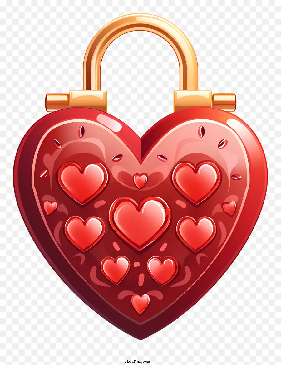 khóa khóa hình trái tim khóa đồng thau khóa vàng khóa màu đỏ - Khóa hình trái tim bằng vàng hoặc đỏ với các phím