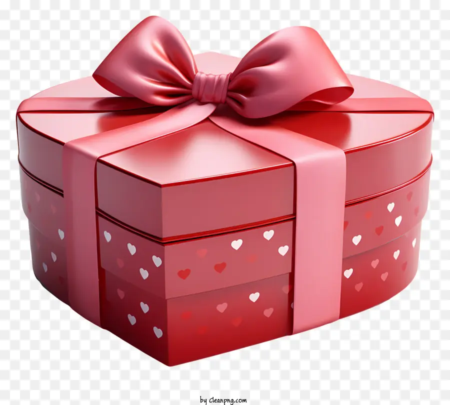 scatola regalo - Scatola regalo rossa con fiocco rosa su sfondo nero