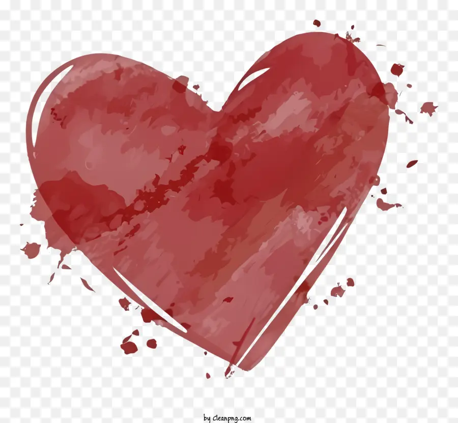 nền trắng - Trái tim đỏ với những mảnh vỡ sơn trên nền trắng