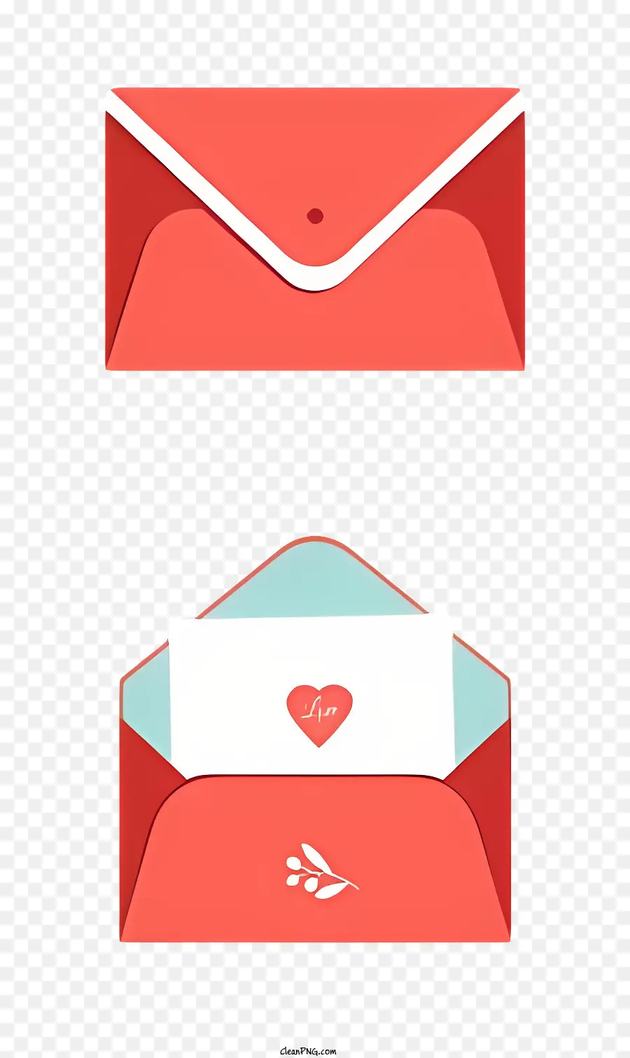 Umschlag - Umschlag mit Herzaufkleber, romantische Geste impliziert