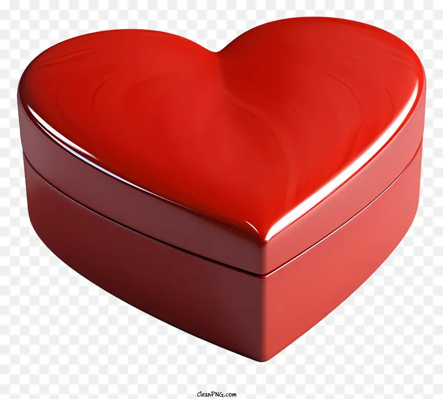 scatola regalo - Scatola rossa a forma di cuore in materiale lucido