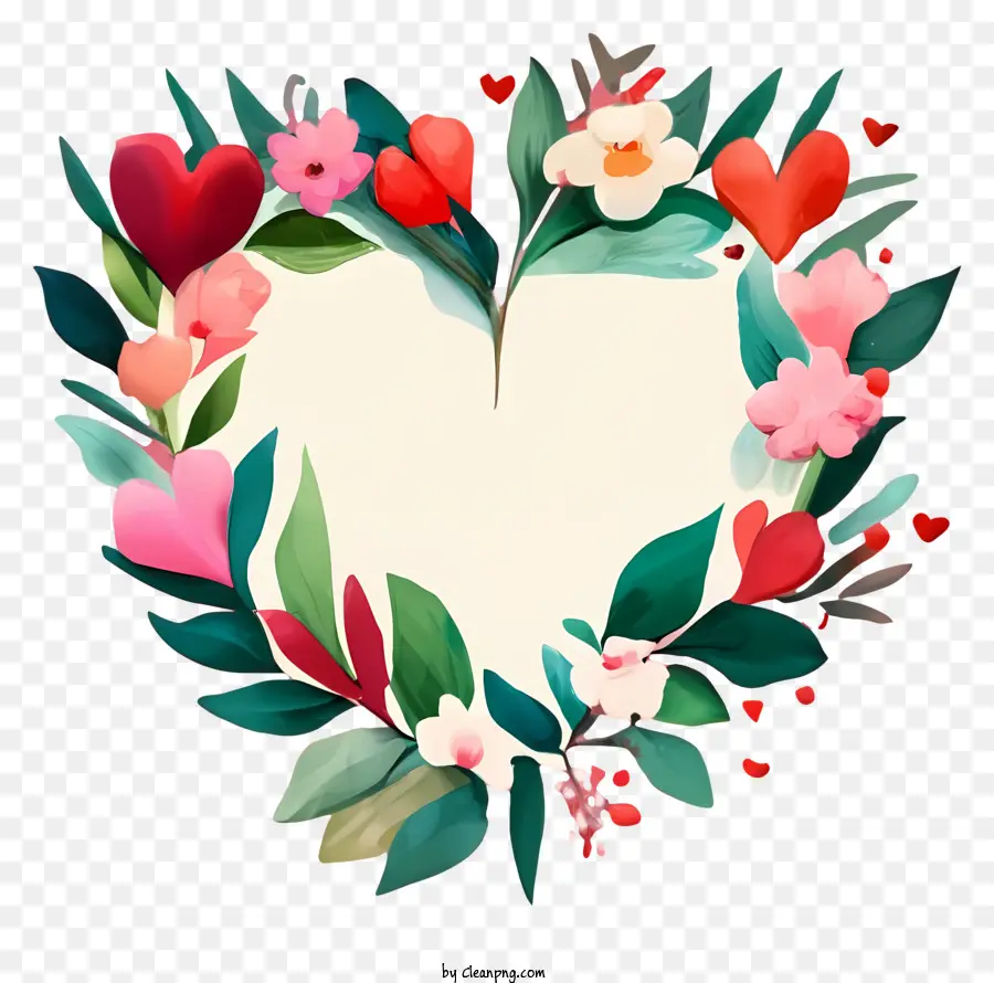 Fiore Ghirlanda - Completa ghirlanda a forma di cuore con dettagli floreali