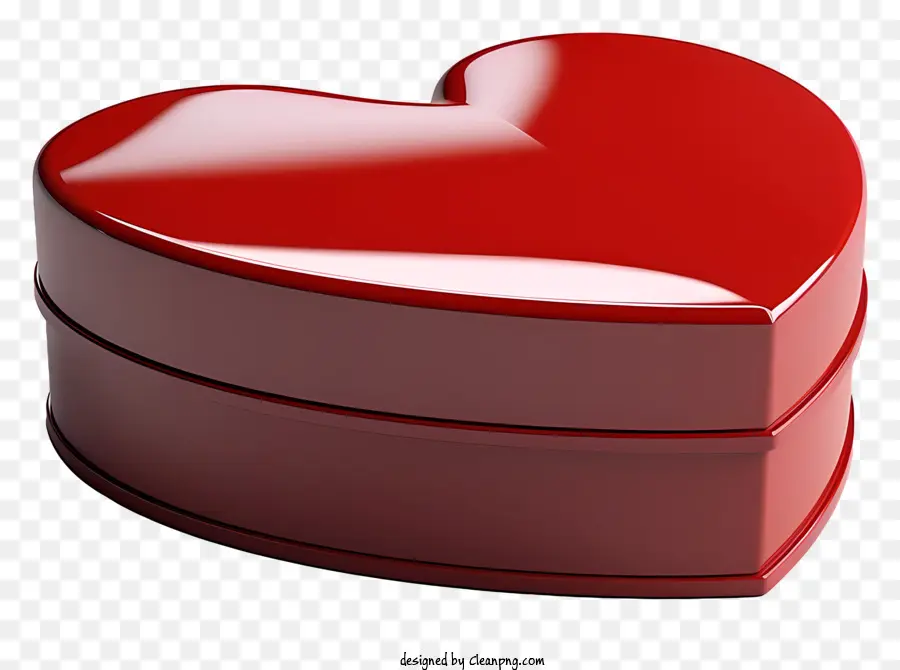 Geschenkbox - Herzförmige Schachtel mit rotem Innenraum und glänzendem Boden