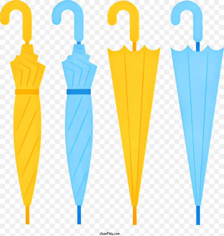 icon ombrellas blu ombrellas giallo manico ombrelloni - Tre ombrelli blu e gialli con conservazione