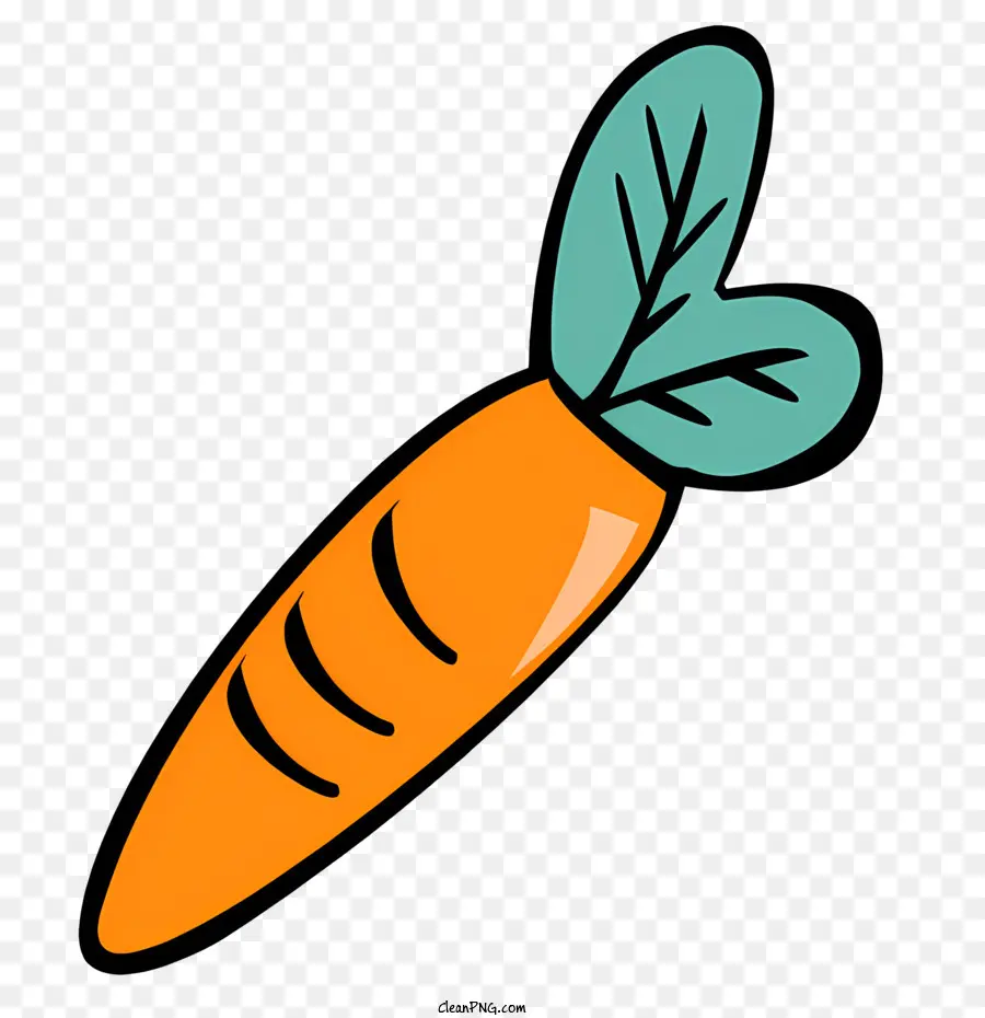 icon orange carrot green leaves black background smooth surface