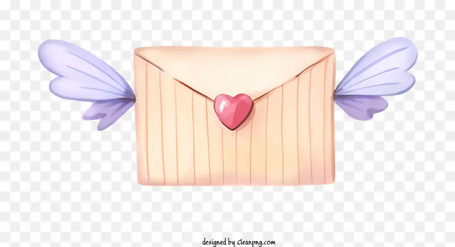 Phong bao phong bì thiết kế đường bao hình trái tim - Phong bì màu hồng với cánh trái tim và bướm
