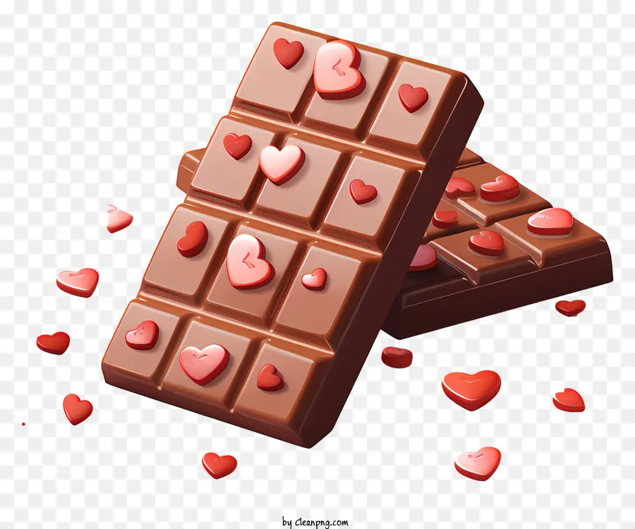 Ngày Valentine - Cận cảnh bắn sô cô la sáng bóng được phủ trong sô cô la hình trái tim