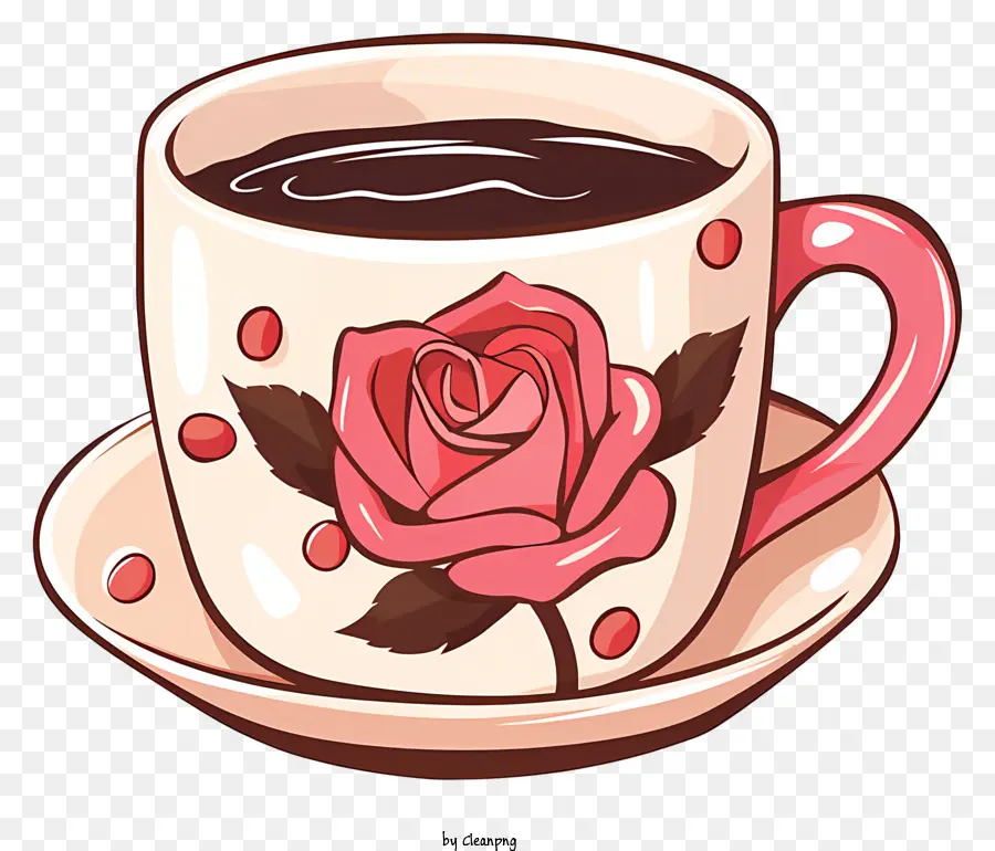 Tasse Kaffee - Bild des Kaffees mit Rose, guter Zustand