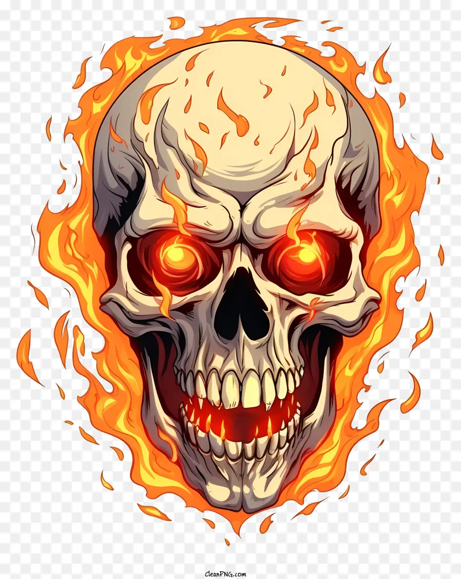 Skull Flames Intensità Passione - Skull intenso con passione infuocata simboleggiata