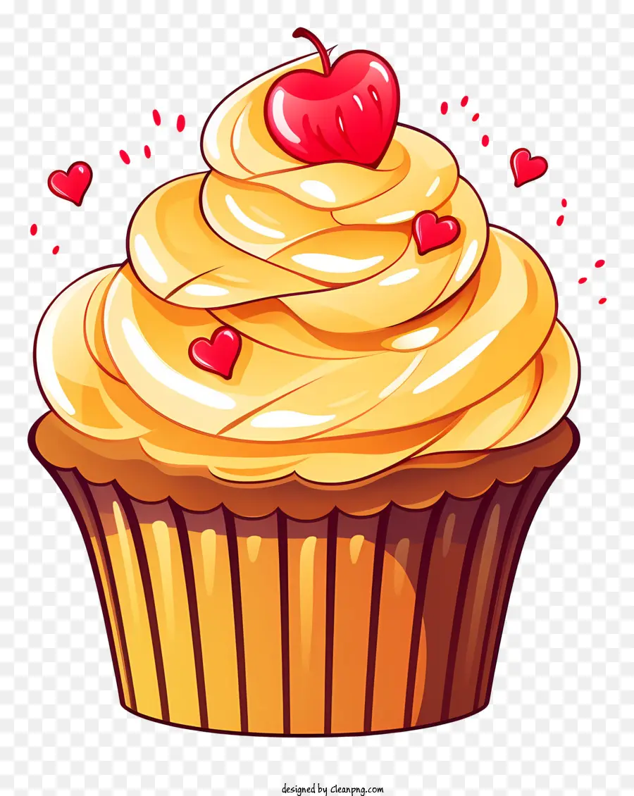 Cupcake Cupcake Heart Cupcake Trang trí Cupcake Valentine Day Cupcake - Cupcake với đồ trang trí trái tim và trái tim đỏ