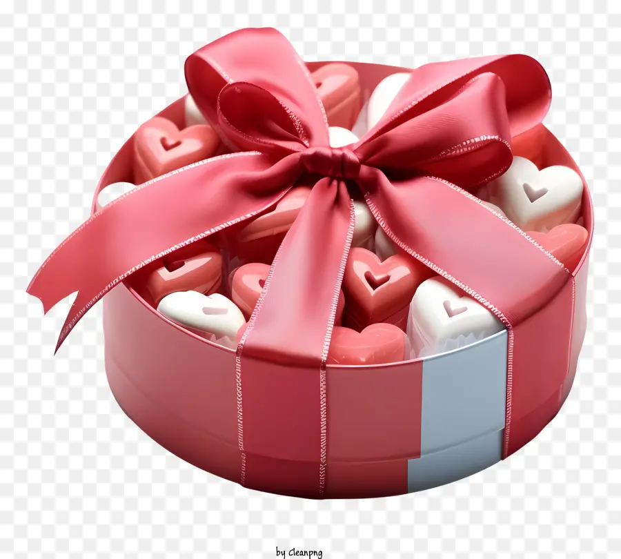 scatola regalo - Scatola di cioccolato a forma di cuore con nastro rosso