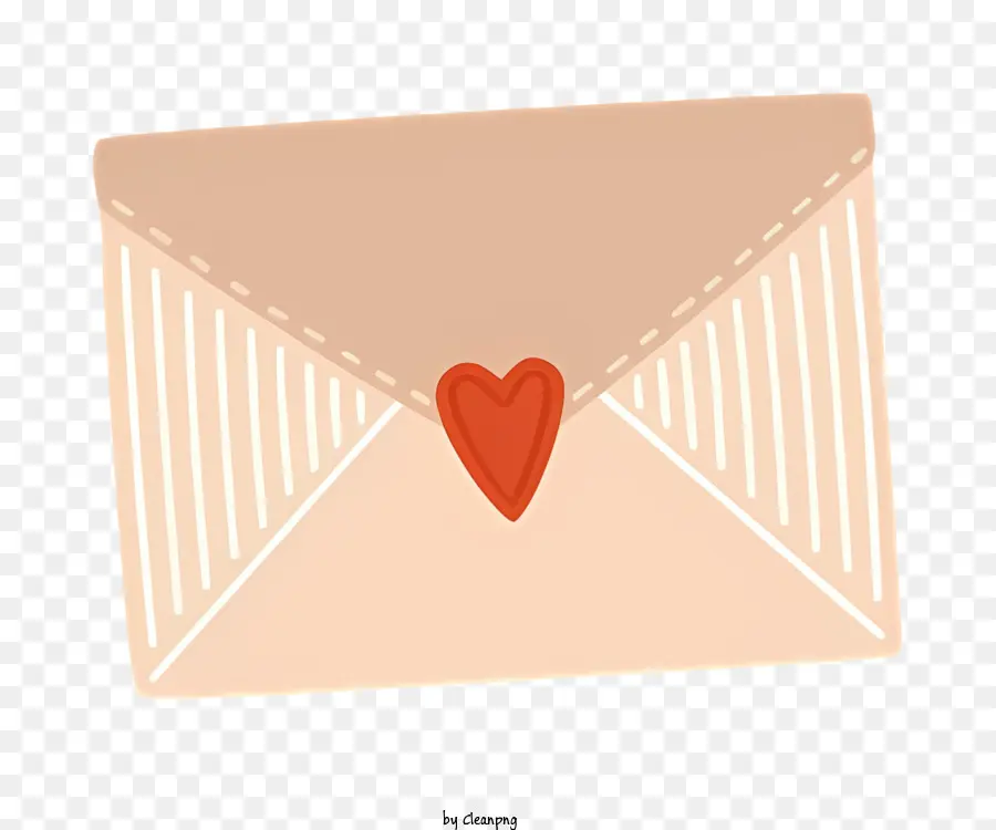 Valentinstag - Herzförmiger Umschlag mit rotem Band und Buchstaben