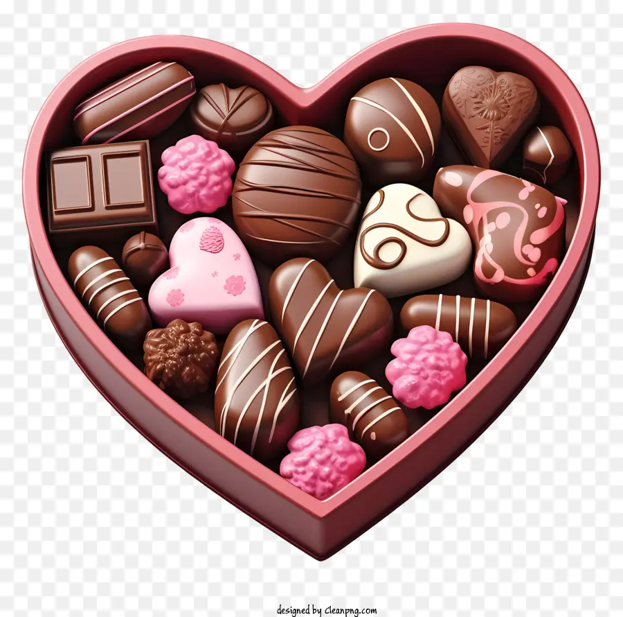 sô cô la - Hộp sô cô la hình trái tim với sôcôla các loại