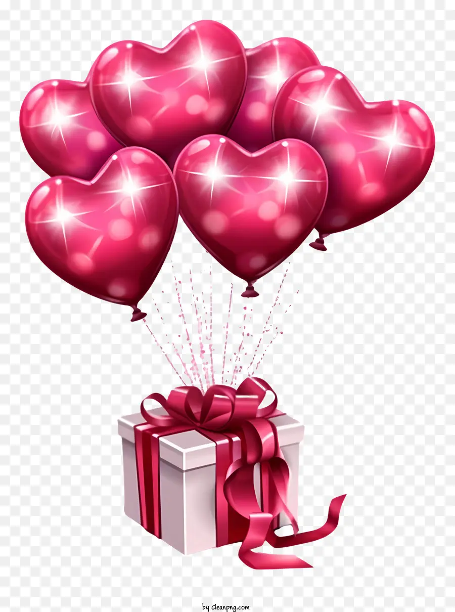 sketch valentine gift balloon keywords: heart-shaped box balloons floating bow