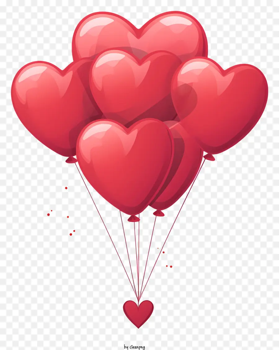 rote Luftballons - Luftballons in Herzform: Liebe und Dunkelheit