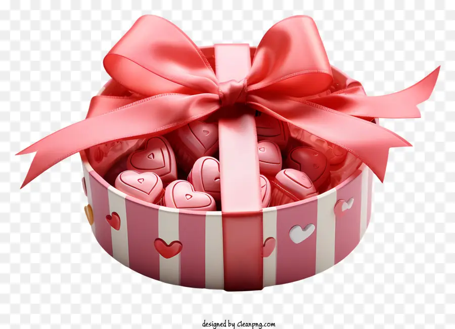 hộp quà - Hộp hình trái tim màu hồng với kẹo bên trong