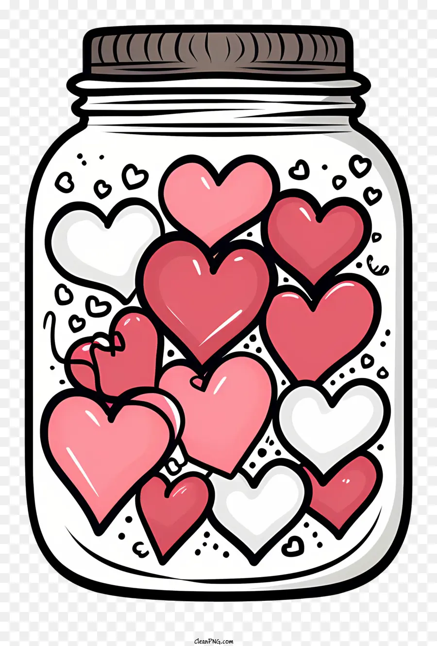 Mason Jar hình trái tim Mason Jar Pink Hearts Mason Jar Trang trí màu hồng và đỏ confetti - Bình mason hình trái tim với trái tim màu hồng