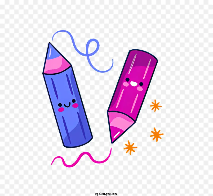 icon smiling and winking pencils field with flowers and stars vibrant colors clear image