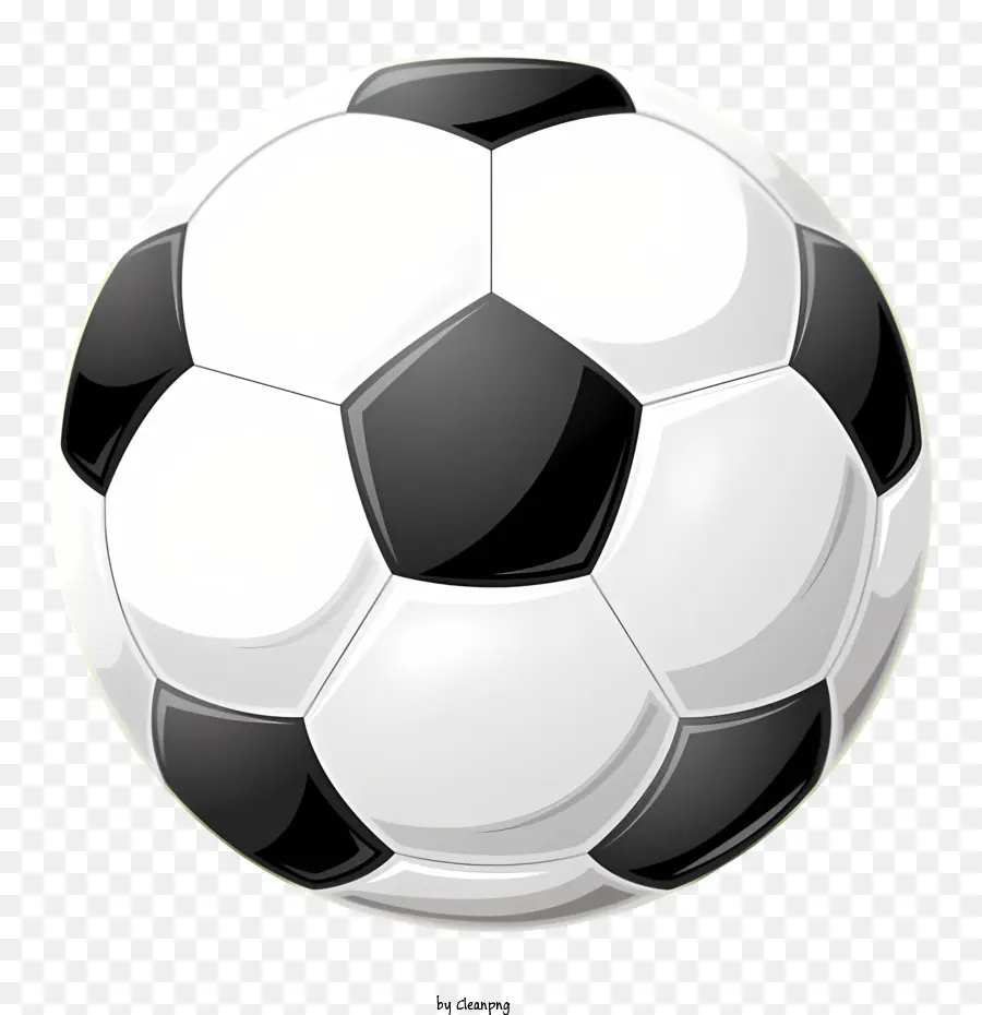 Fußball - Schwarz -Weiß gestreifte Fußballkugel auf dunklem Hintergrund