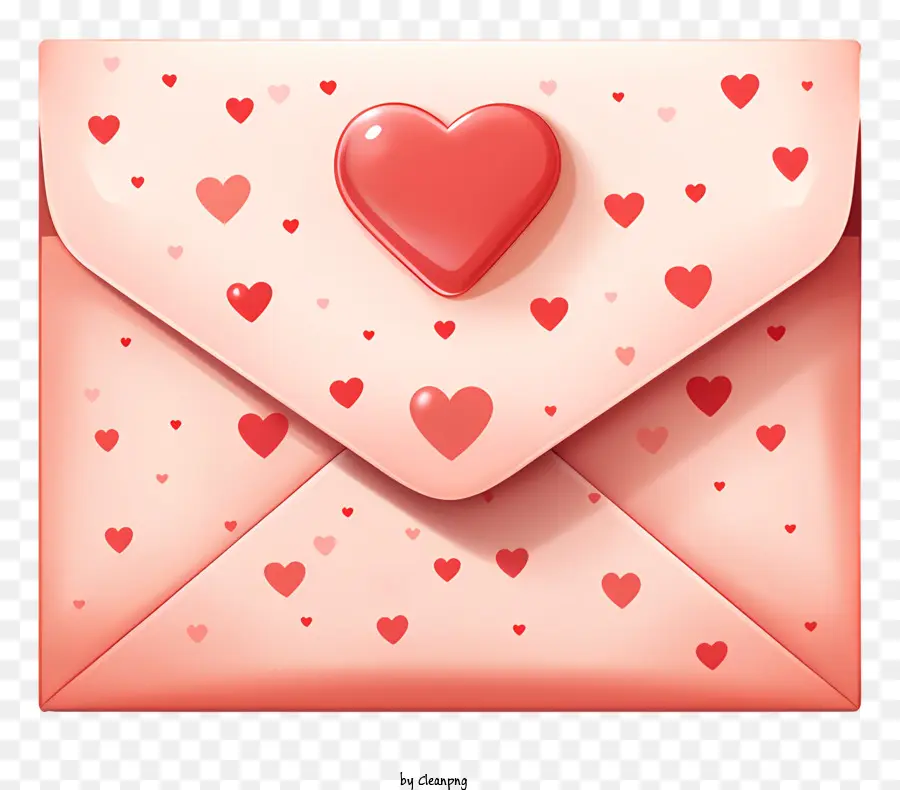 Umschlag - Rote Herzen auf offenem/geschlossenem Umschlag, der Liebe darstellt