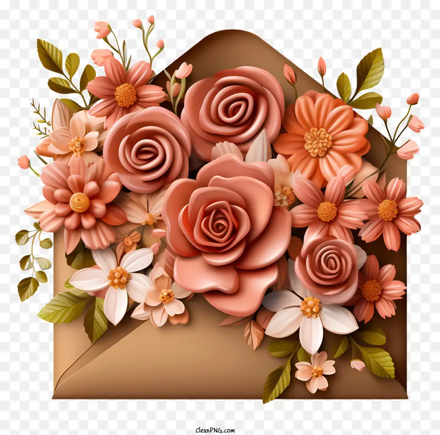 bouquet di fiori - Bouquet artistico di fiori colorati nella busta