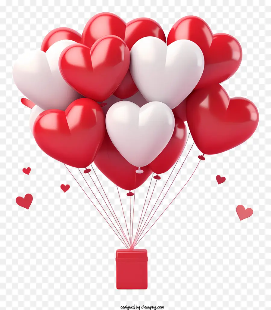 Carino golon di San Valentino palloncino palloncini decorazioni palloncini decorazioni romantiche regali idee di San Valentino - Palloncini a forma di cuore con scatole che fluttuano in cielo