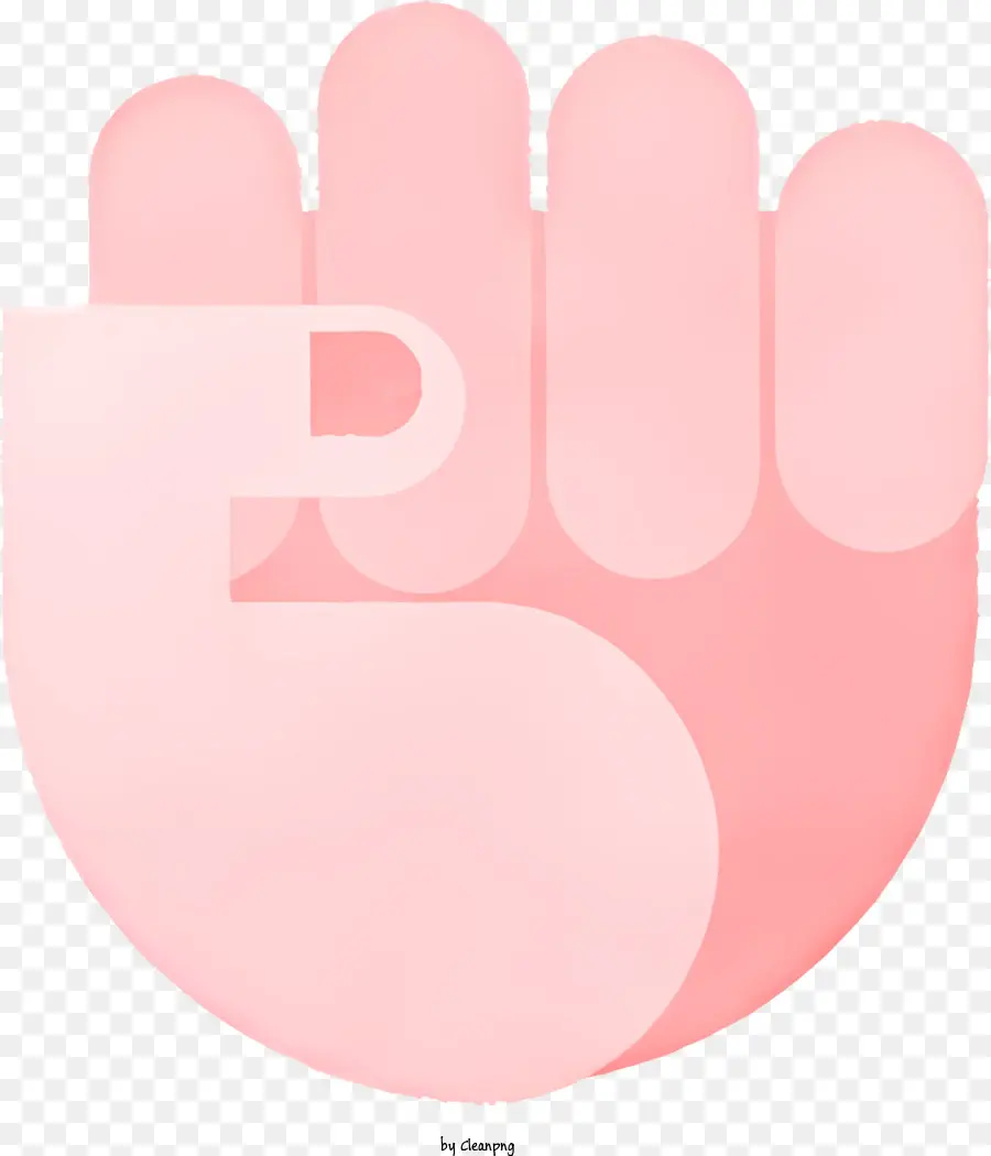 ICON Handgeste rosa Handumriss mittlere und Ringfinger stilisierte Handpose - Abstrakte Hand mit verlängerten Mittel- und Ringfingern