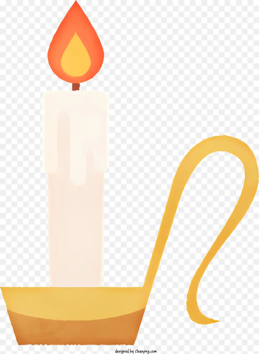 Porta di candele icon Limpulato a lume di candela per candela per candela oro - Porta della candela in metallo oro con fiamma gialla illuminata