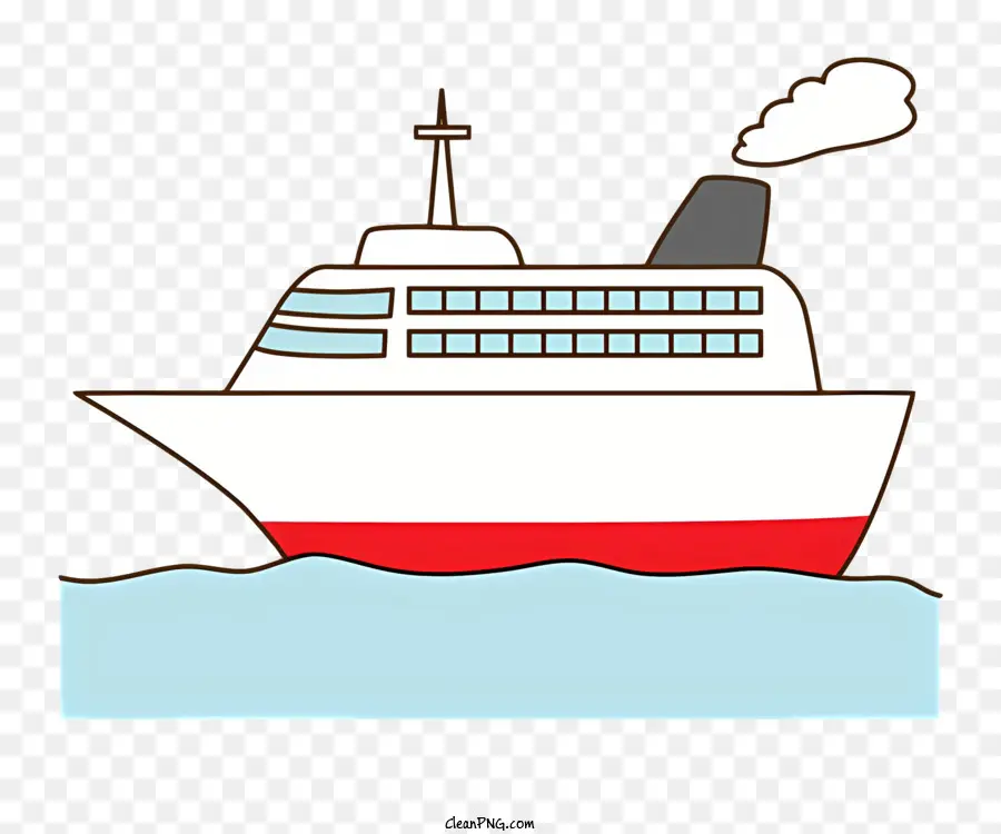 Icon Ship White Sails rot - Großes Schiff mit weißem Körper, rote Segel