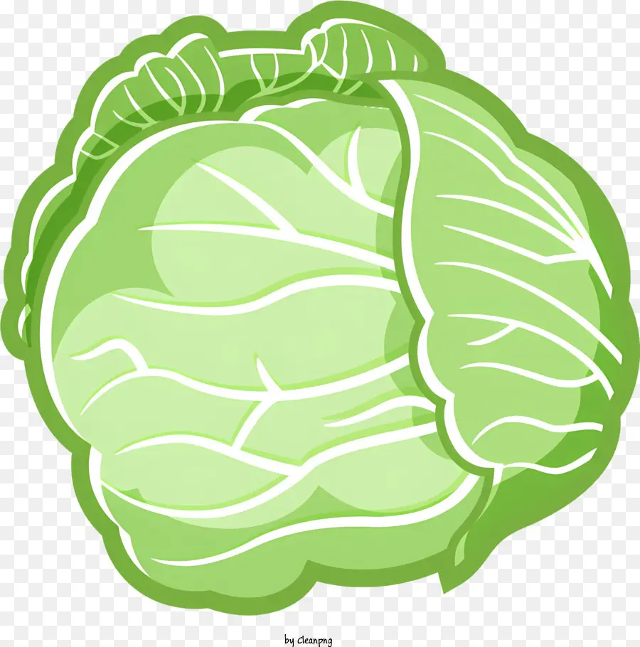 Icon Grüne Salat Blattsalat zerknitterten Kanten dunkelgrün - Grün gekräuselte Salatkopf mit dunkler Mitte