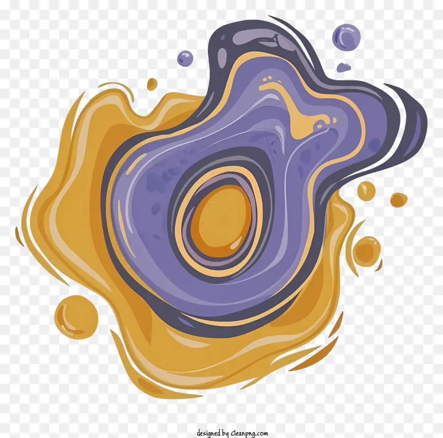 Cartoon Abstract Art Design colorato Modelli liquidi Spruzzi d'acqua - Design colorato e astratto di schizzi/chiazze simili a liquido sul nero