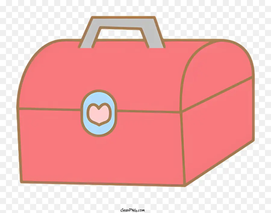 vali du lịch - Vali màu hồng với hình trái tim, khóa/tay cầm màu xanh