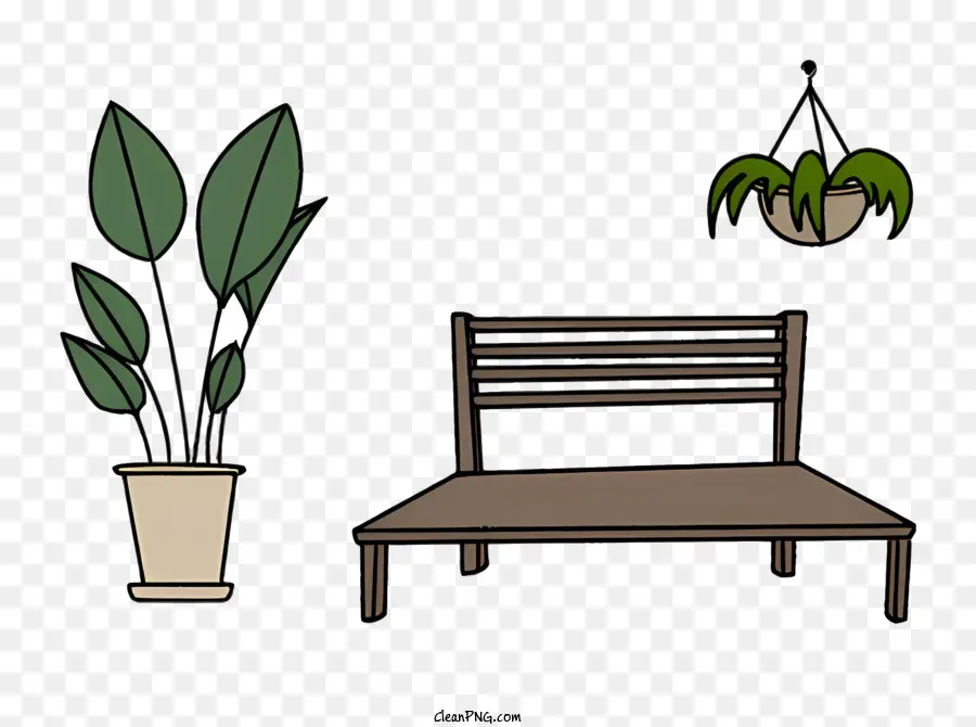 icona sedia in legno piantana a pianta di piante piante - Camera debolmente illuminata con sedia in legno, piante