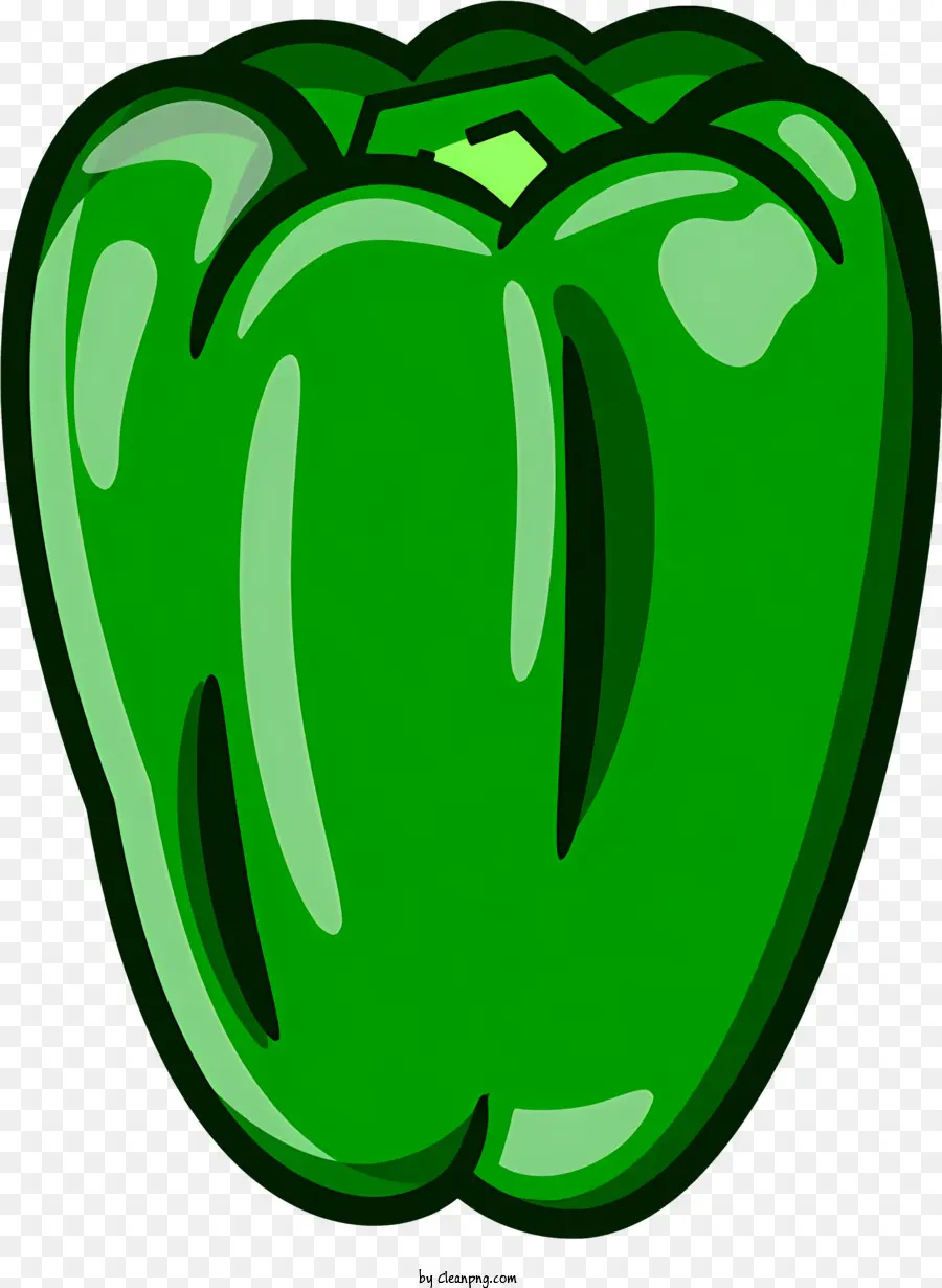 icon green pepper round shape flattened top bright green color