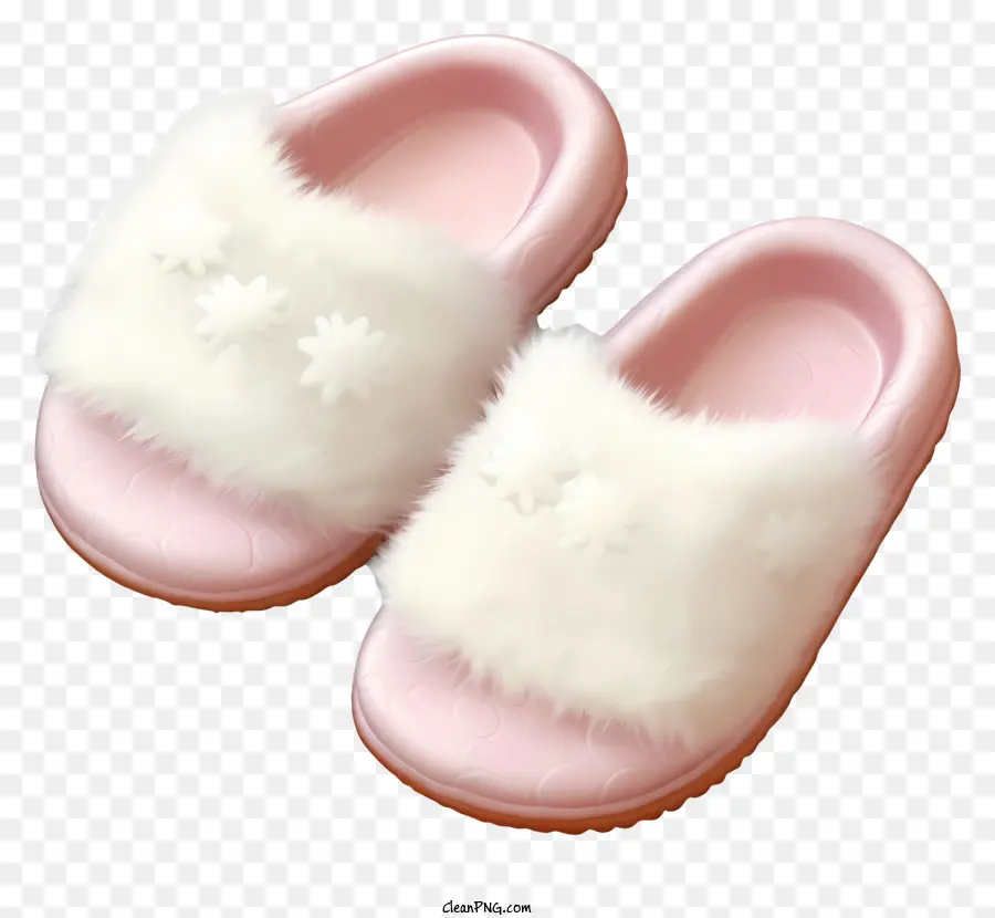Slifori morbide morbide pannelli rosa pantofole fuzzy pantofole invernali pannelli freddi - Pantofole sfocate rosa con suole bianche per l'inverno